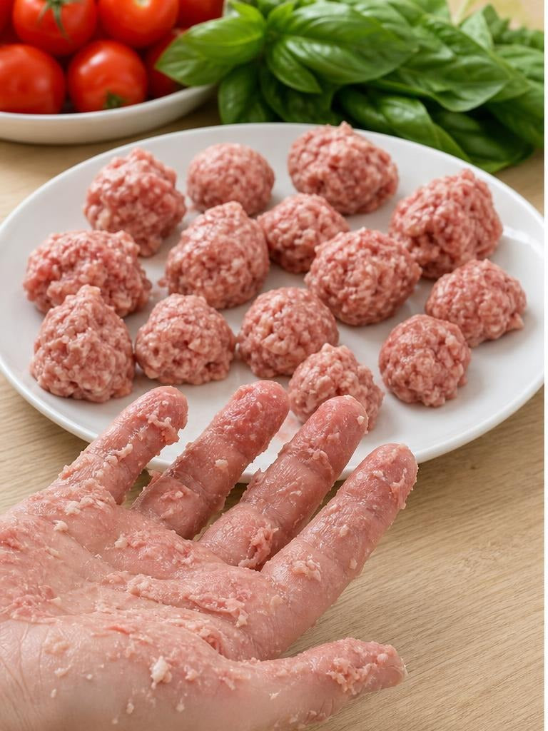 Boulettes irrégulières faites à la main (image illustrative)