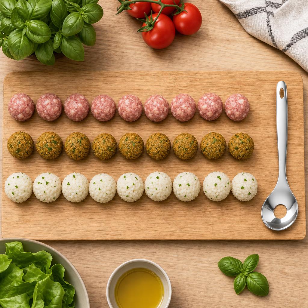 Pour boulettes de viande, falafels et boules de riz